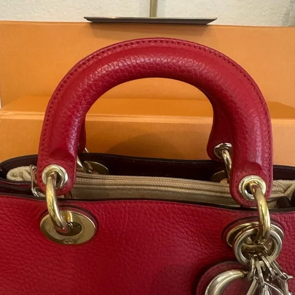 Dior Cherry Red Leather Bag - Picture 3 of 10